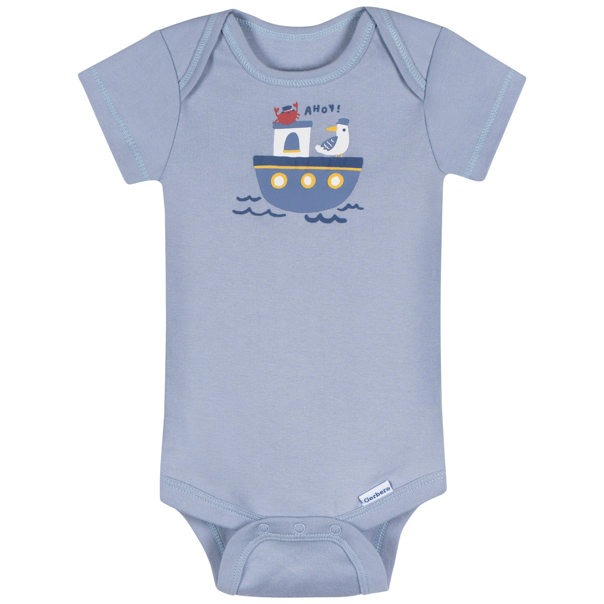 3-Pack Baby Boys Little Lighthouse Short Sleeve Onesies Bodysuits, additional view 1