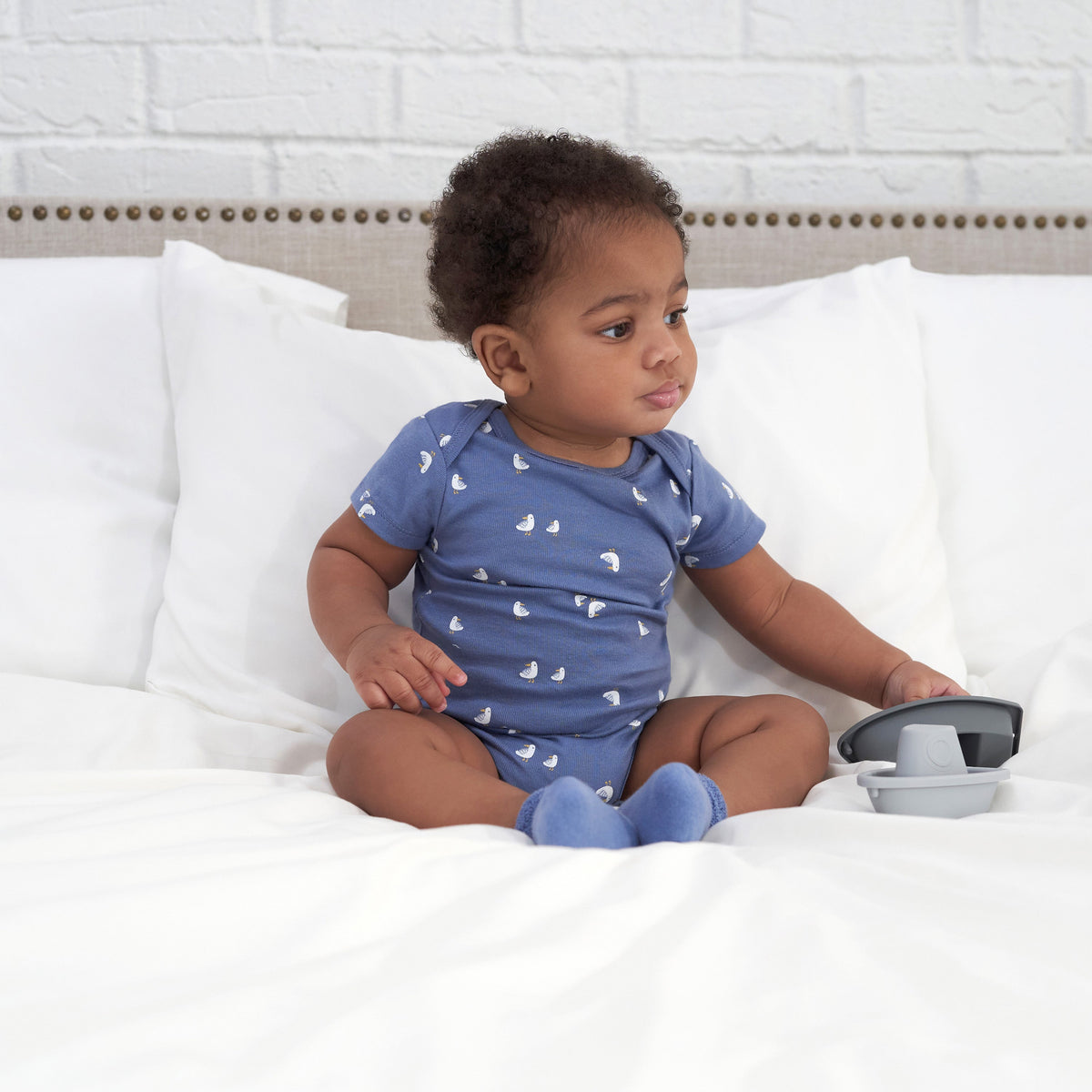 3-Pack Baby Boys Little Lighthouse Short Sleeve Onesies Bodysuits, lifestyle photo 2