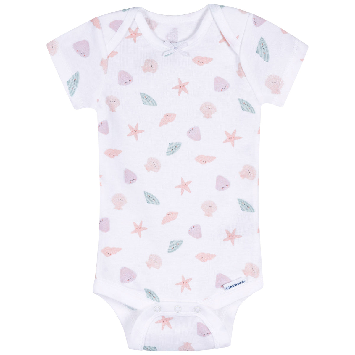 3-Pack Baby Girls She Sells Sea Shells Short Sleeve Onesies Bodysuits, additional view 2