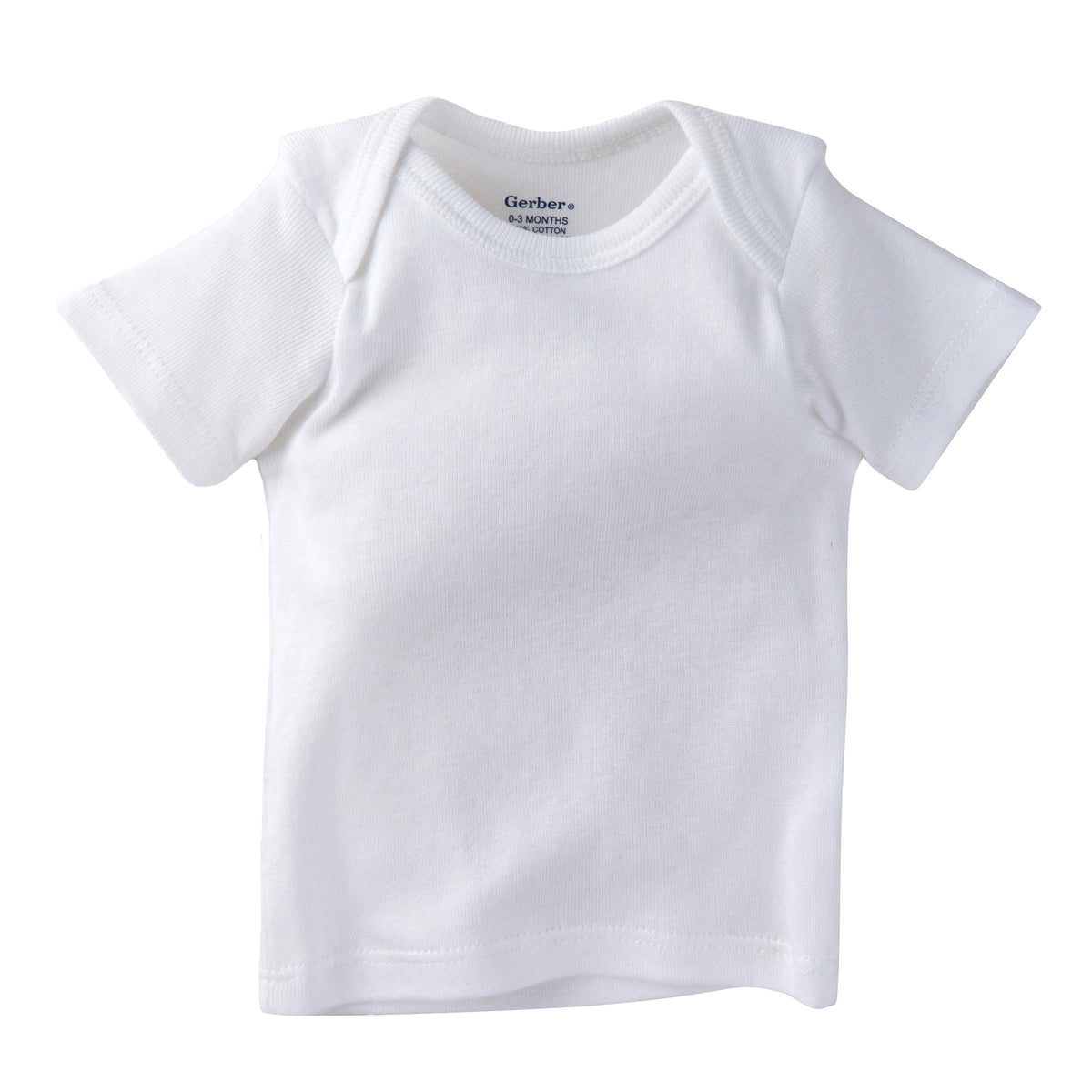 3-Pack Baby Neutral White Short Sleeve Pull On Shirts, view 2
