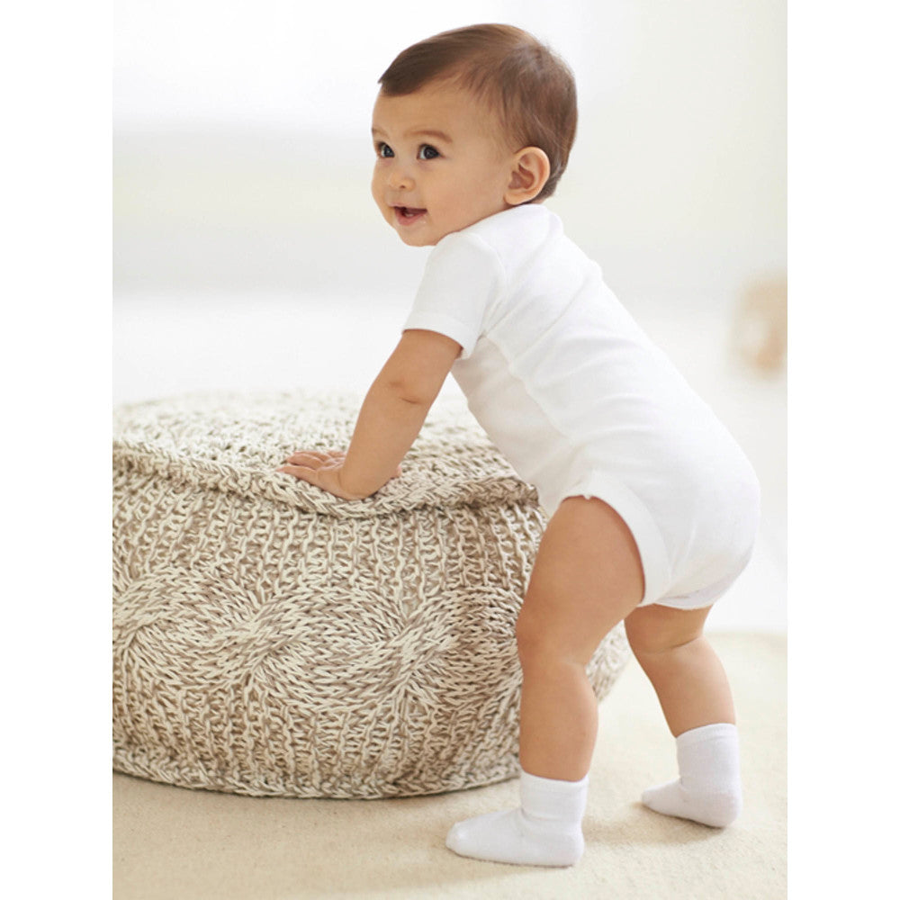 4-Pack Baby Neutral White Short Sleeve Onesies Bodysuits, lifestyle photo 1