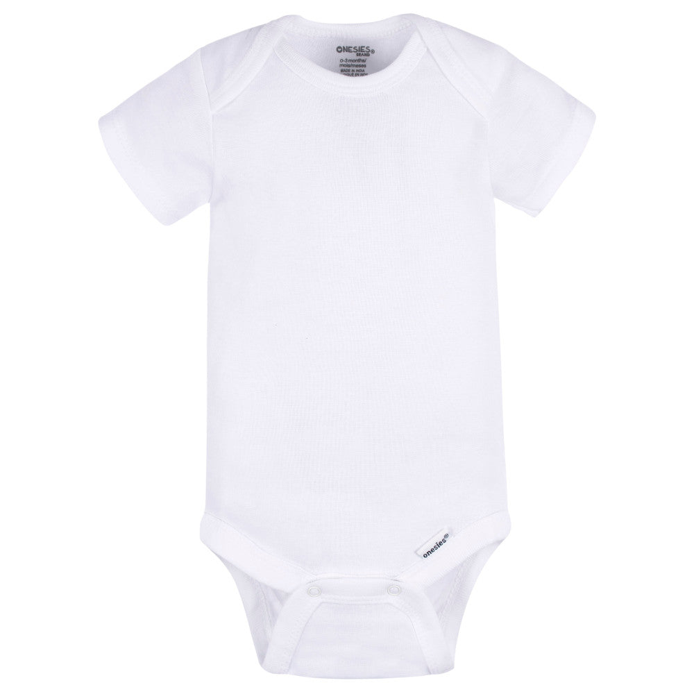 CASE of 36: 2-Pack Baby Neutral White Short Sleeve Onesies Bodysuits, additional view 1