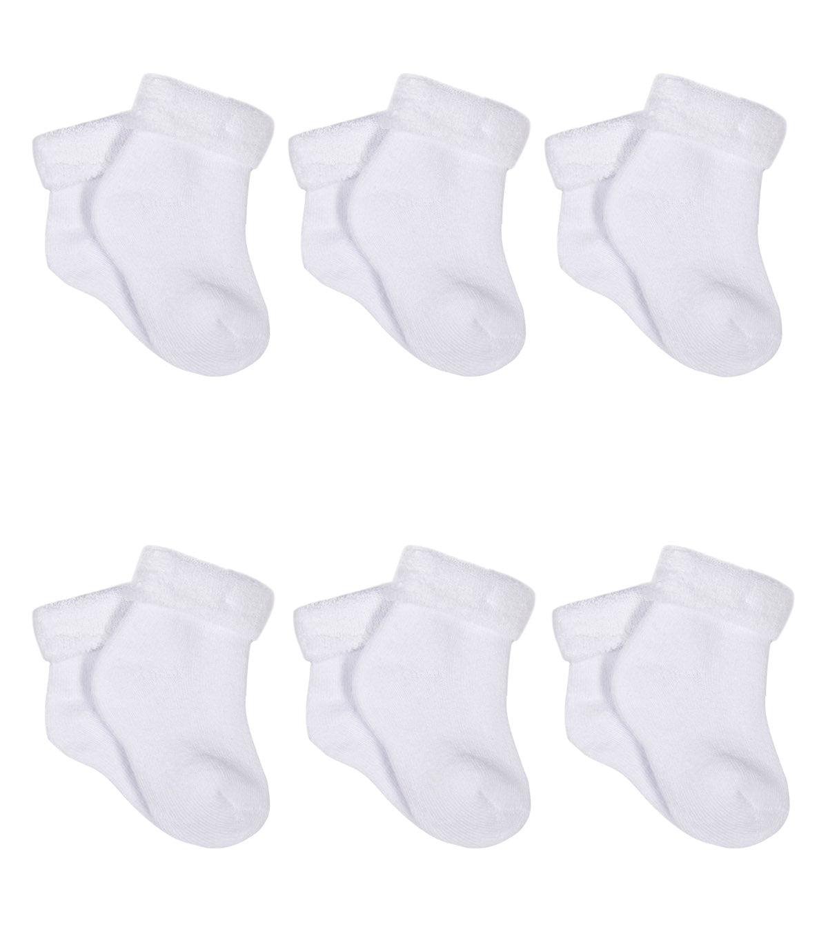 6-Pack White Terry Socks