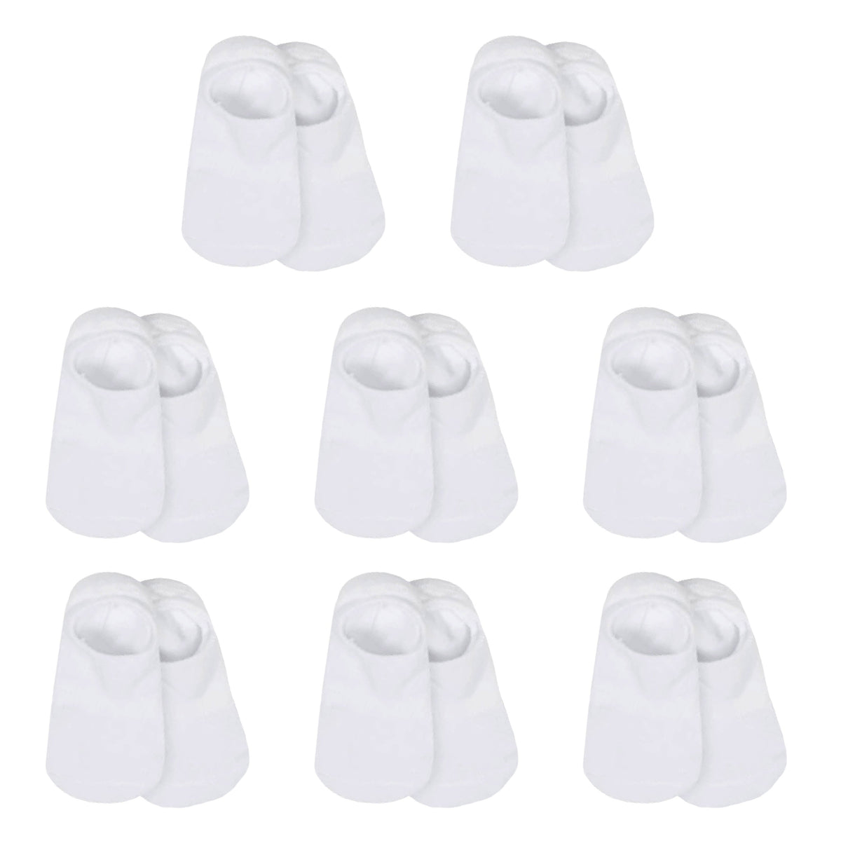 8-Pack Baby & Toddler White Wiggle-Proof No Show Socks