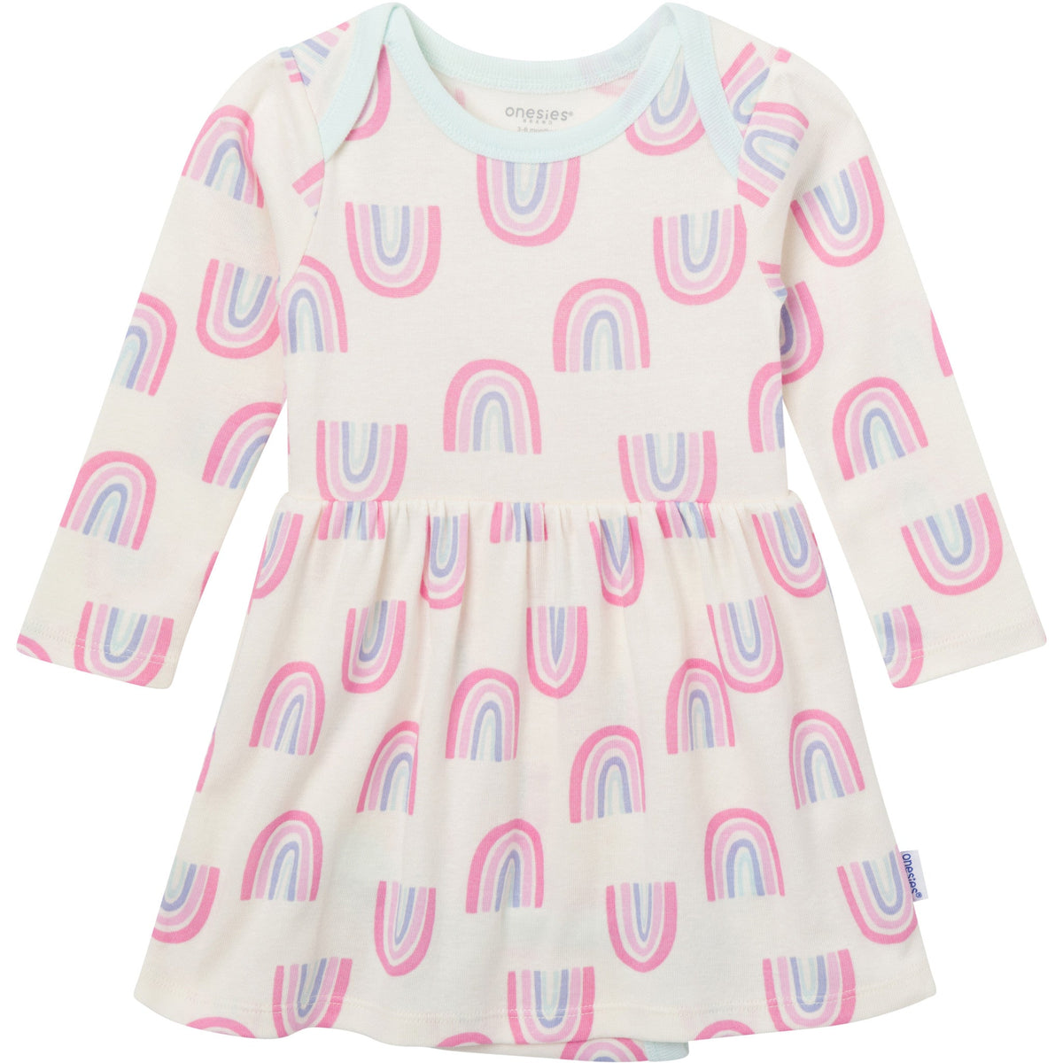 Baby Girls Ivory Rainbow Lap Shoulder Dress