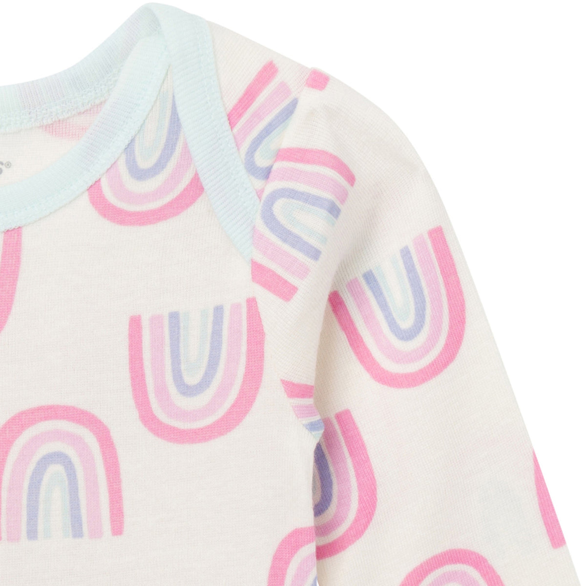 Baby Girls Ivory Rainbow Lap Shoulder Dress, view 2