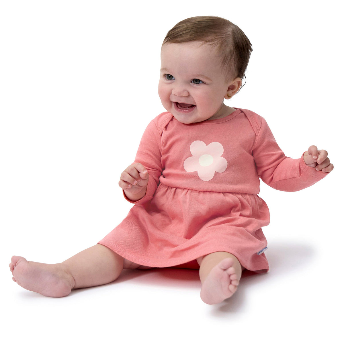 Baby Girls Chintz Flower Lap Shoulder Dress, view 4