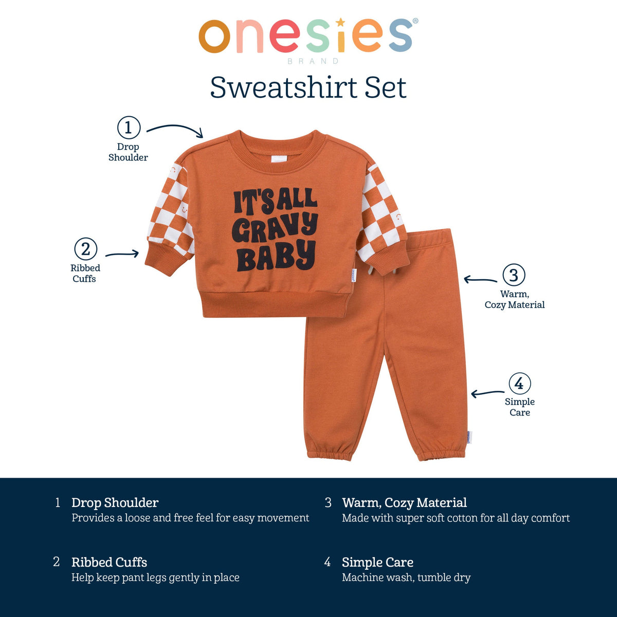 2-Piece Baby Boys Gravy Sweatshirt Set, view 10