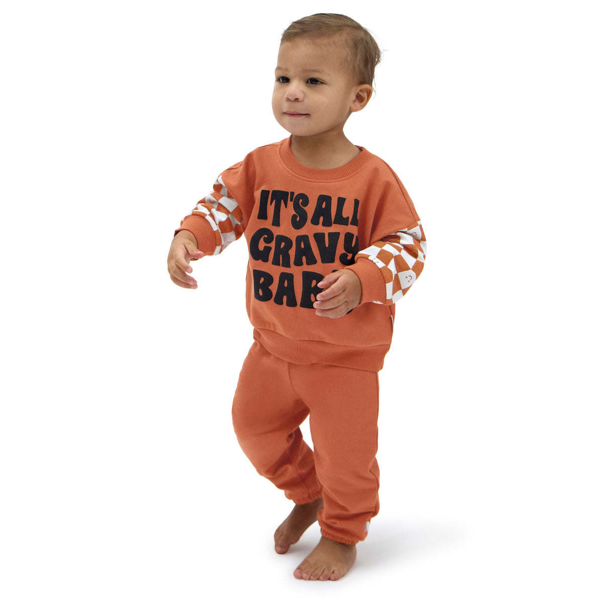 2-Piece Baby Boys Gravy Sweatshirt Set, view 2