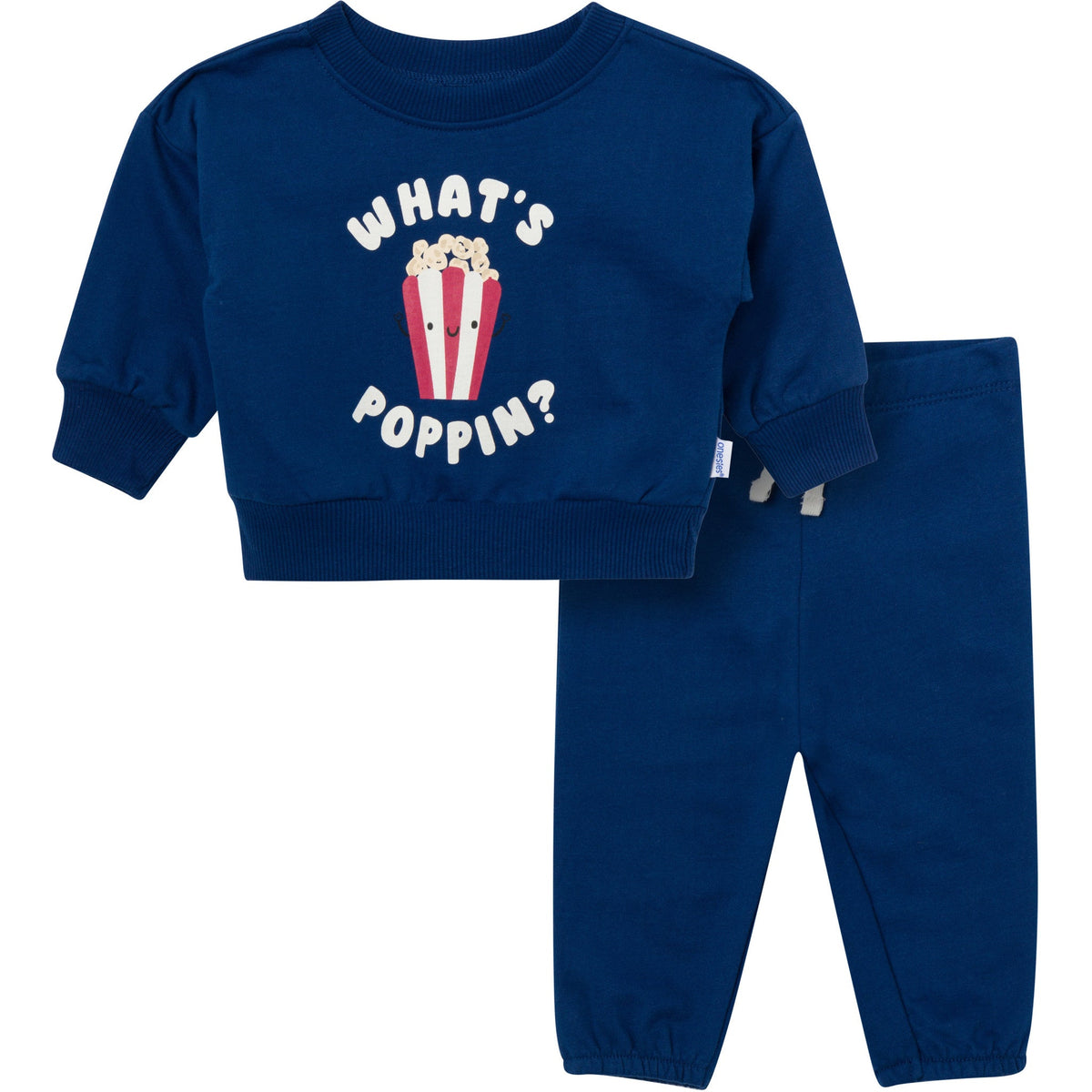 2-Piece Baby Boys What's Poppin Sweatshirt Set