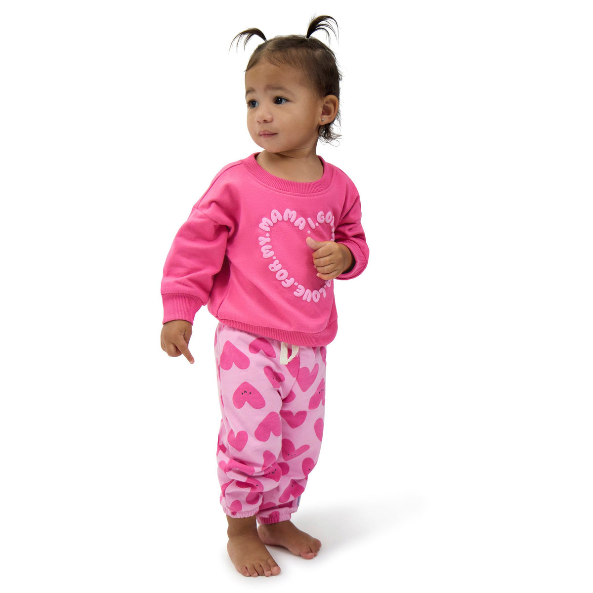2-Piece Baby Girls Love Mama Sweatshirt Set, view 8