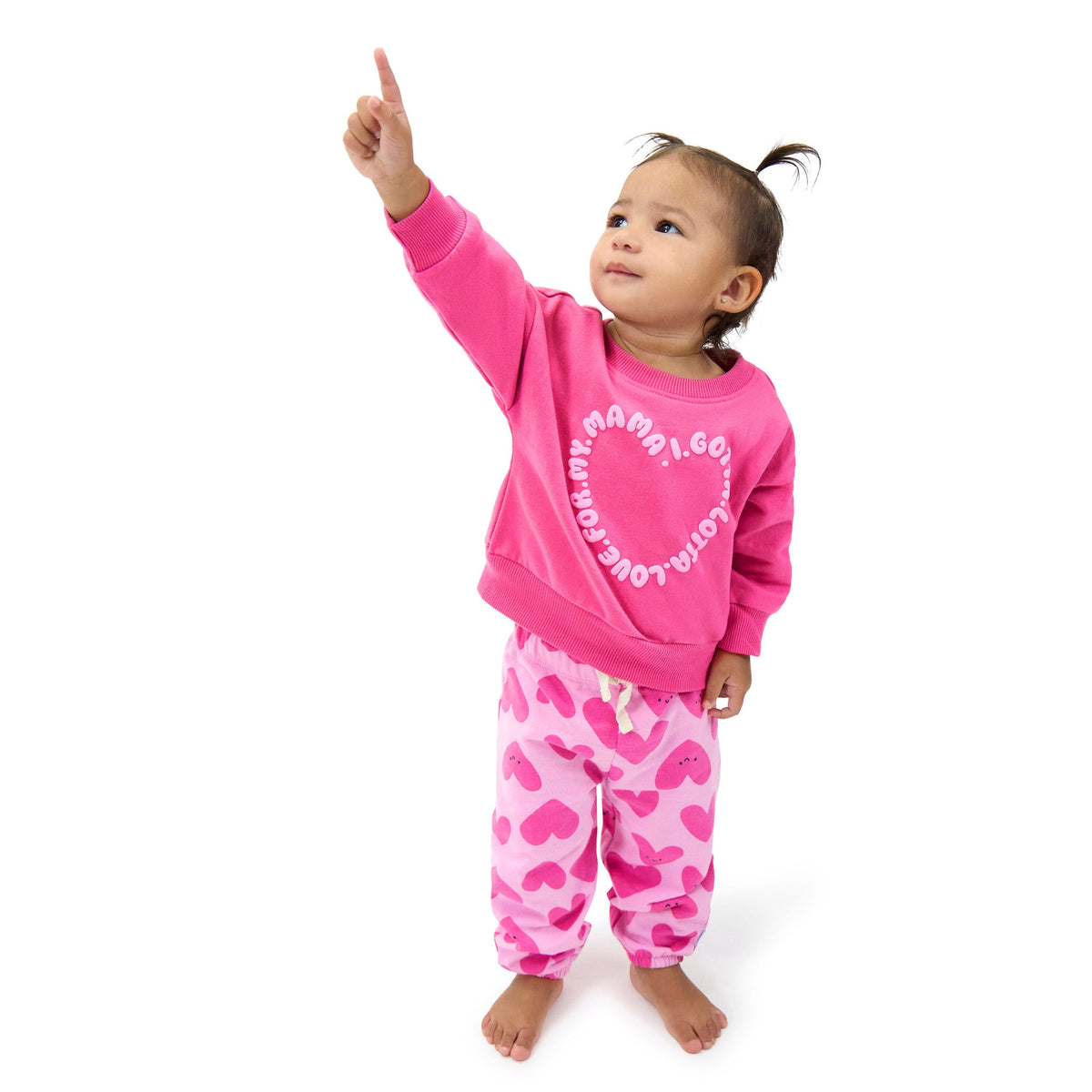 2-Piece Baby Girls Love Mama Sweatshirt Set, view 9
