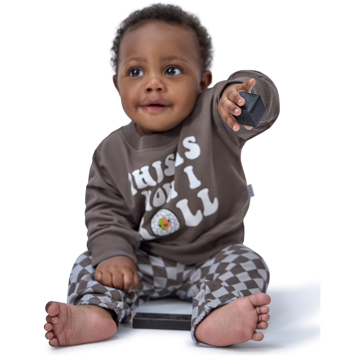 2-Piece Baby Neutral I Roll Sweatshirt Set, view 3