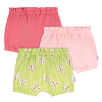3-Pack Baby Girls Butterflies Bubble Shorts