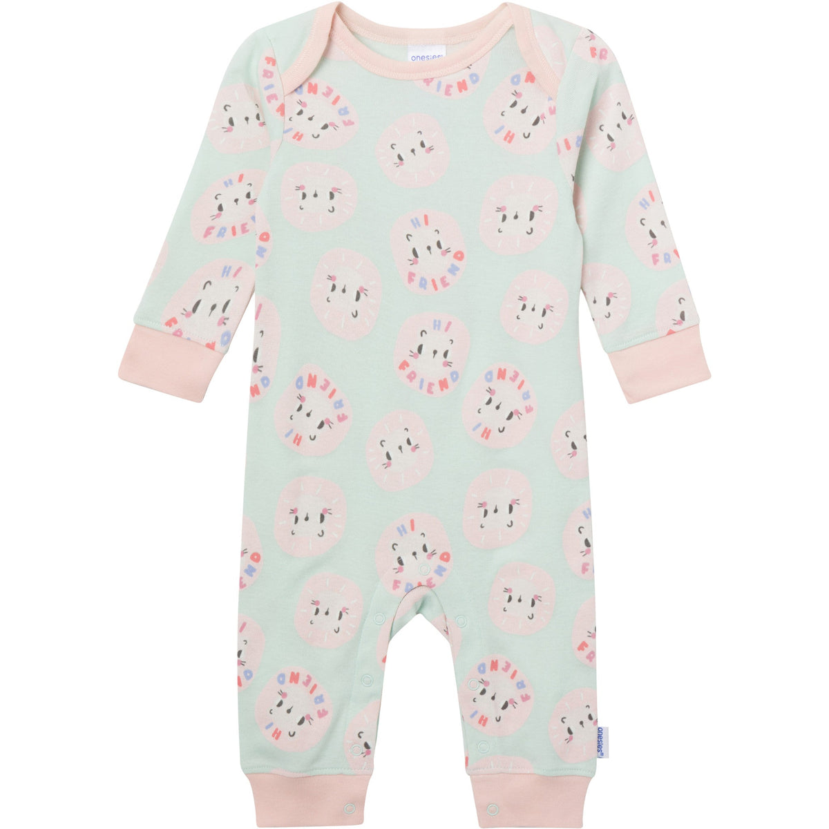 3-Pack Baby Girls Good Vibes Lap Shoulder Footless Pajamas, view 2