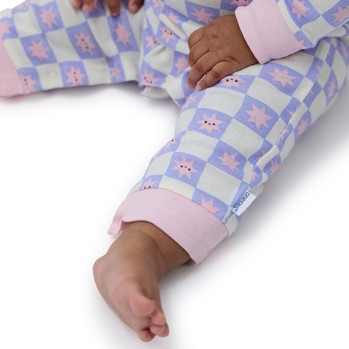 3-Pack Baby Girls Rainbow Rules Lap Shoulder Footless Pajamas, view 2