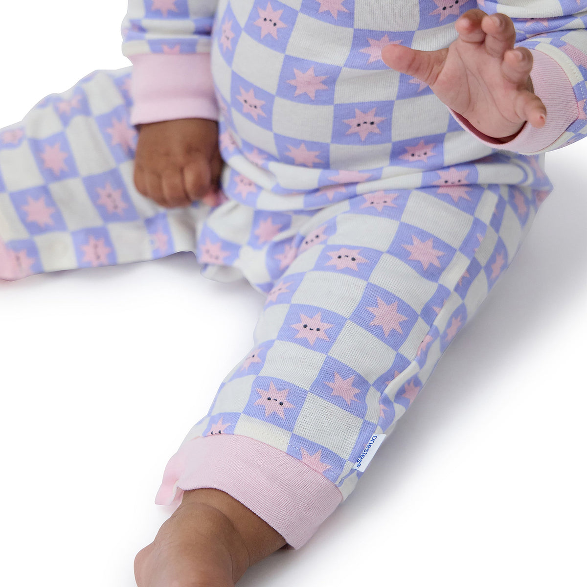 3-Pack Baby Girls Rainbow Rules Lap Shoulder Footless Pajamas, view 4