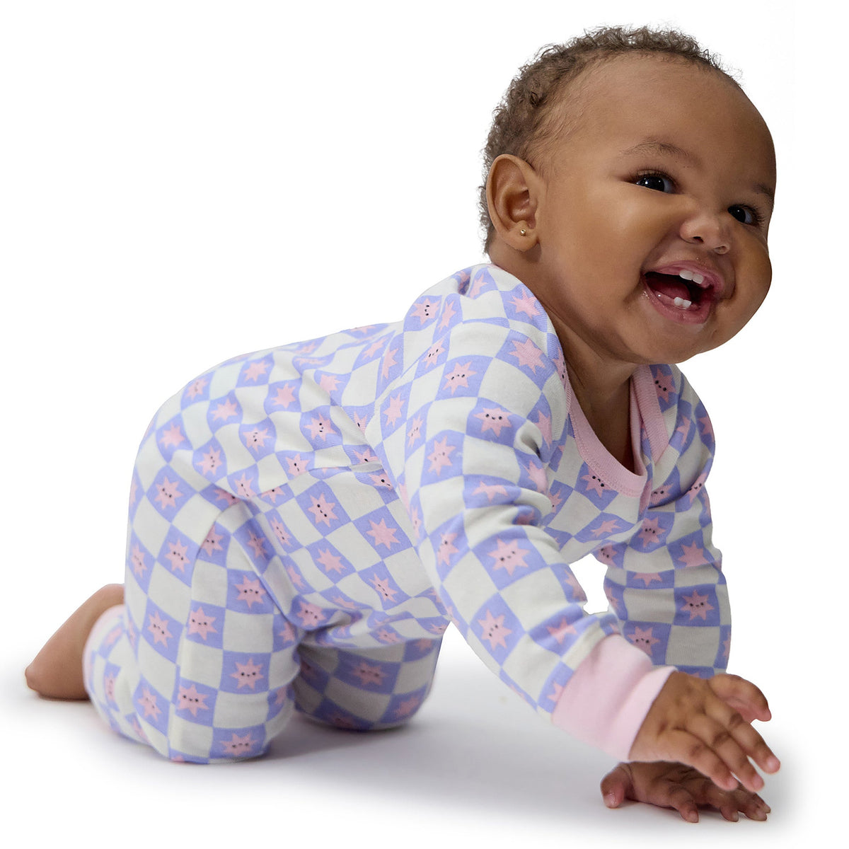3-Pack Baby Girls Rainbow Rules Lap Shoulder Footless Pajamas, view 5