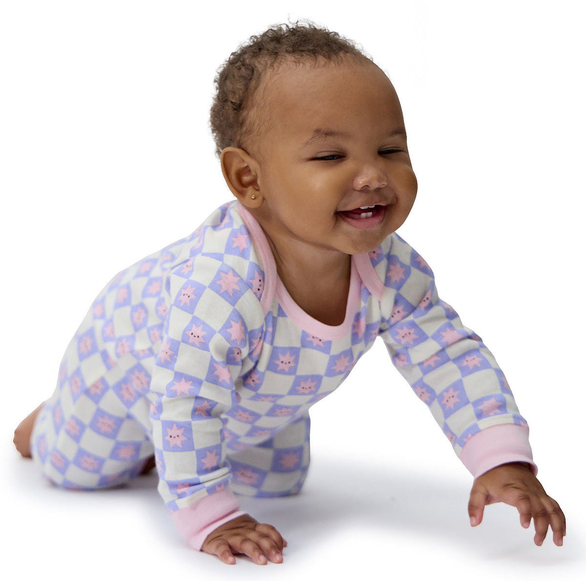 3-Pack Baby Girls Rainbow Rules Lap Shoulder Footless Pajamas, view 6