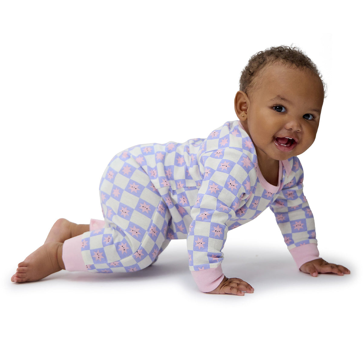 3-Pack Baby Girls Rainbow Rules Lap Shoulder Footless Pajamas, view 7