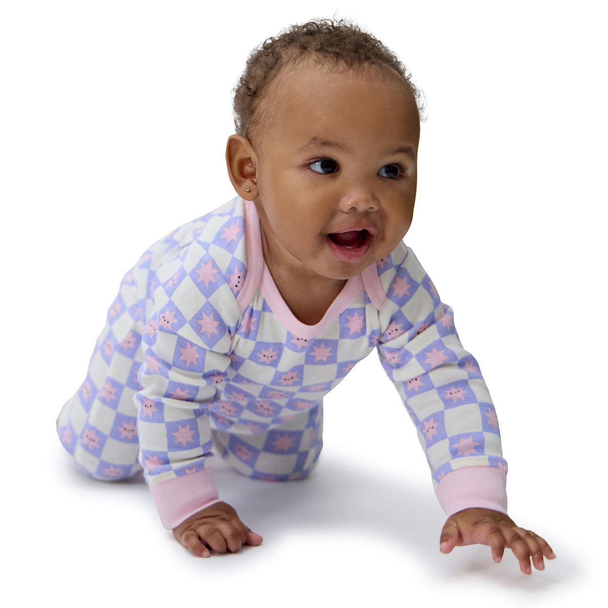 3-Pack Baby Girls Rainbow Rules Lap Shoulder Footless Pajamas, view 9