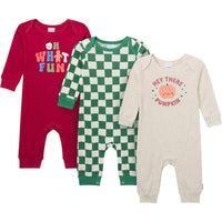 3-Pack Baby Seasonal Mix Lap Shoulder Footless Pajamas