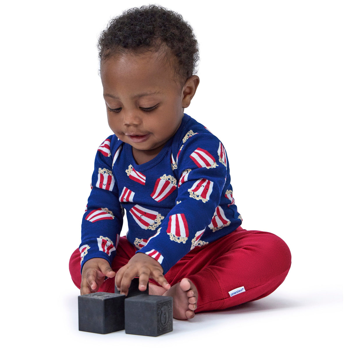 4-Piece Baby Boys Popcorn Day Onesies Bodysuits and Pants, view 3