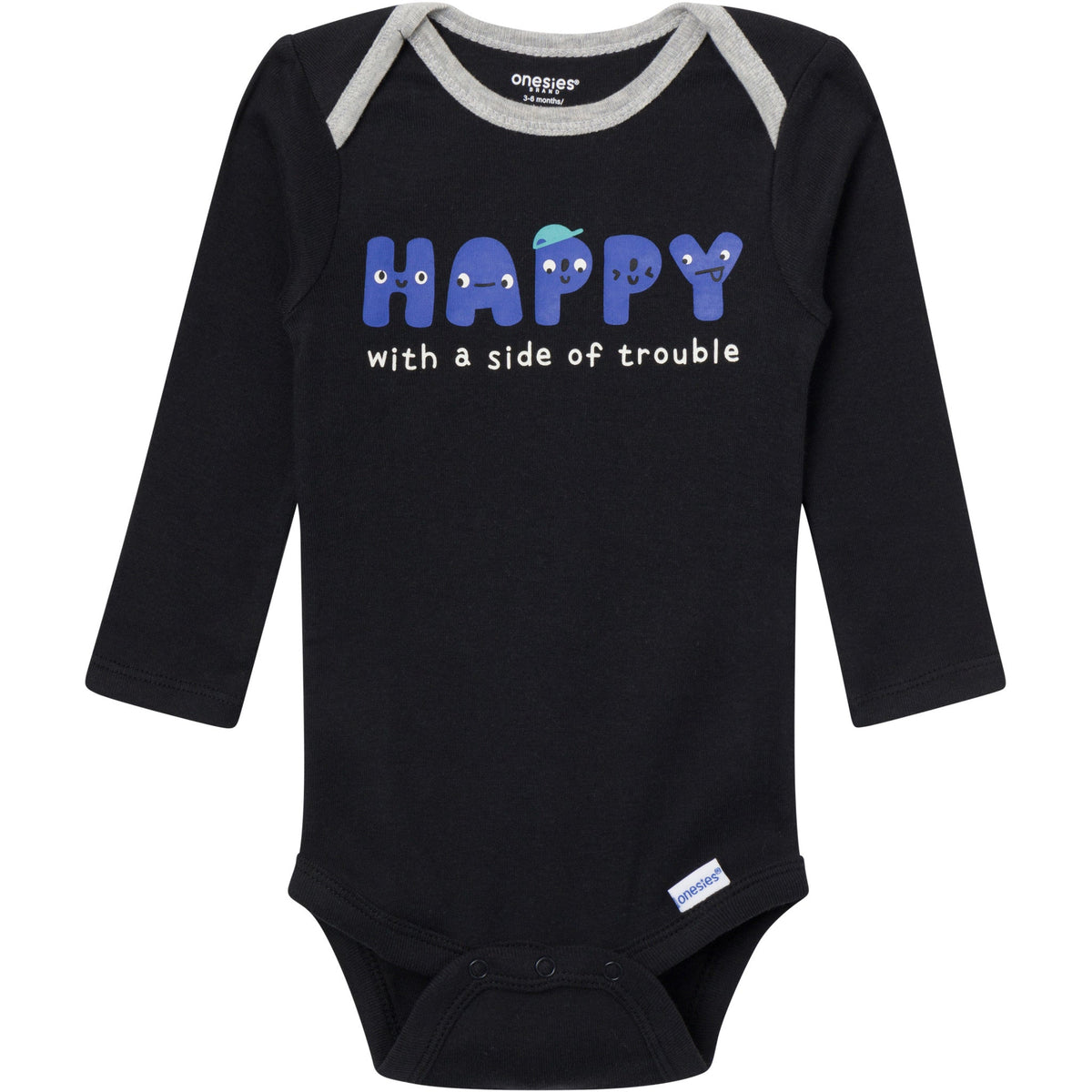4-Piece Baby Boys Happy Letters Onesies Bodysuits and Pants, view 2
