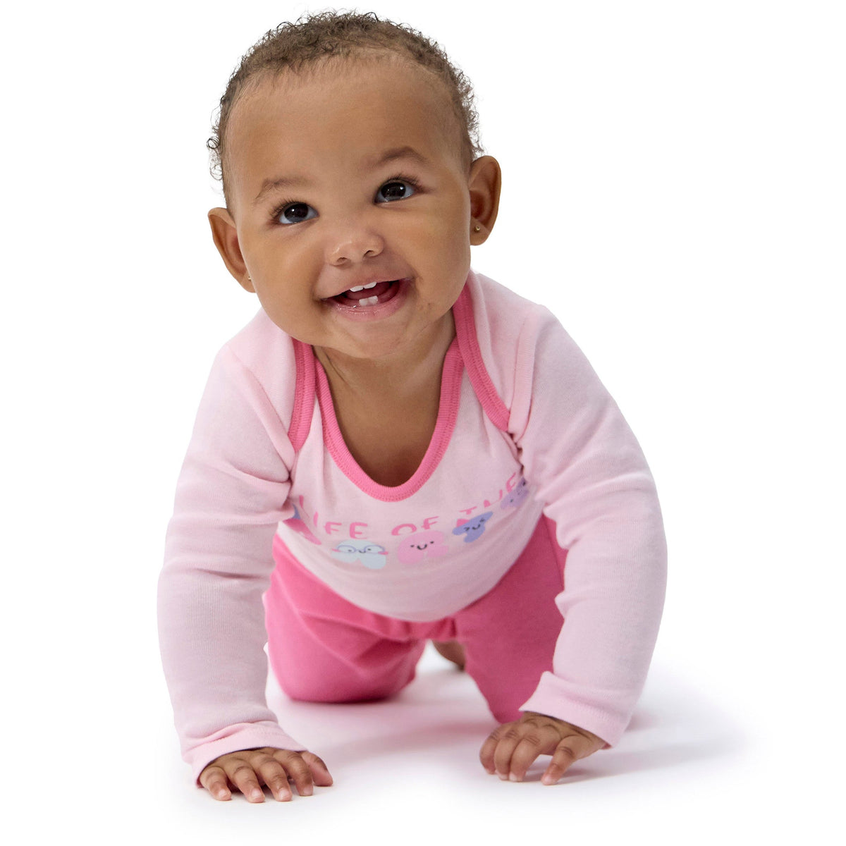 4-Piece Baby Girls Party Onesies Bodysuits and Pants, view 2