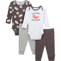 4-Piece Baby Neutral Miso Onesies® Bodysuits and Pants