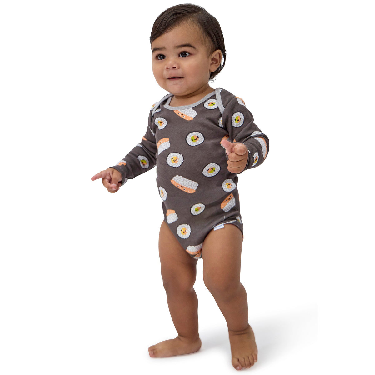4-Piece Baby Neutral Miso Onesies Bodysuits and Pants, view 3