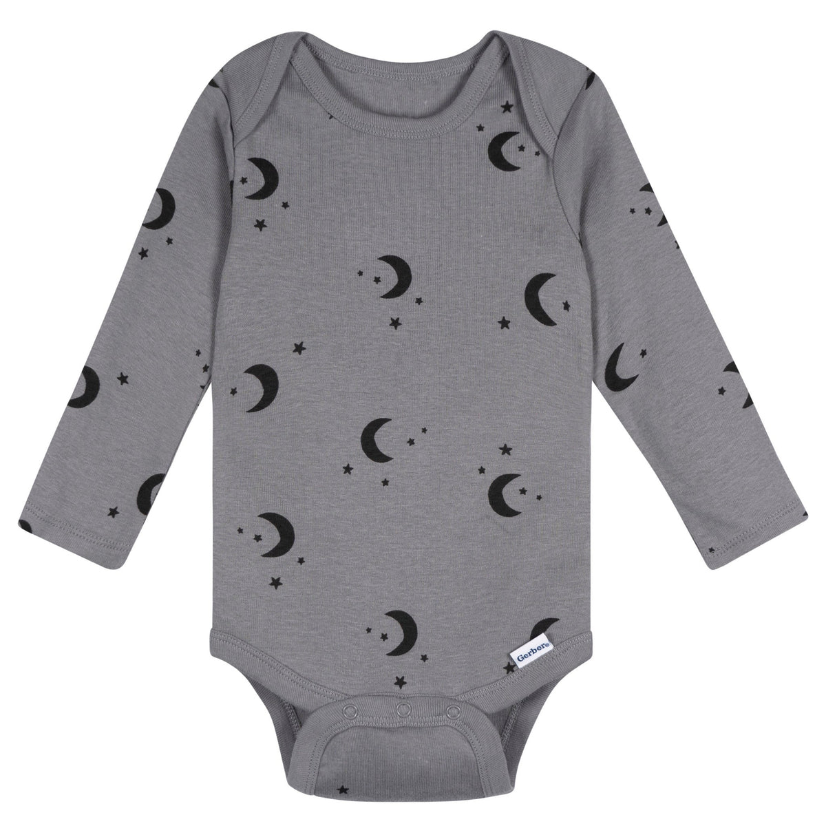 5-Pack Baby Boys Grey Heather Long Sleeve Bodysuits, view 2