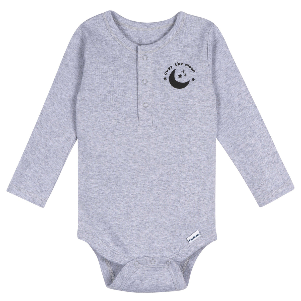 5-Pack Baby Boys Grey Heather Long Sleeve Bodysuits, view 6