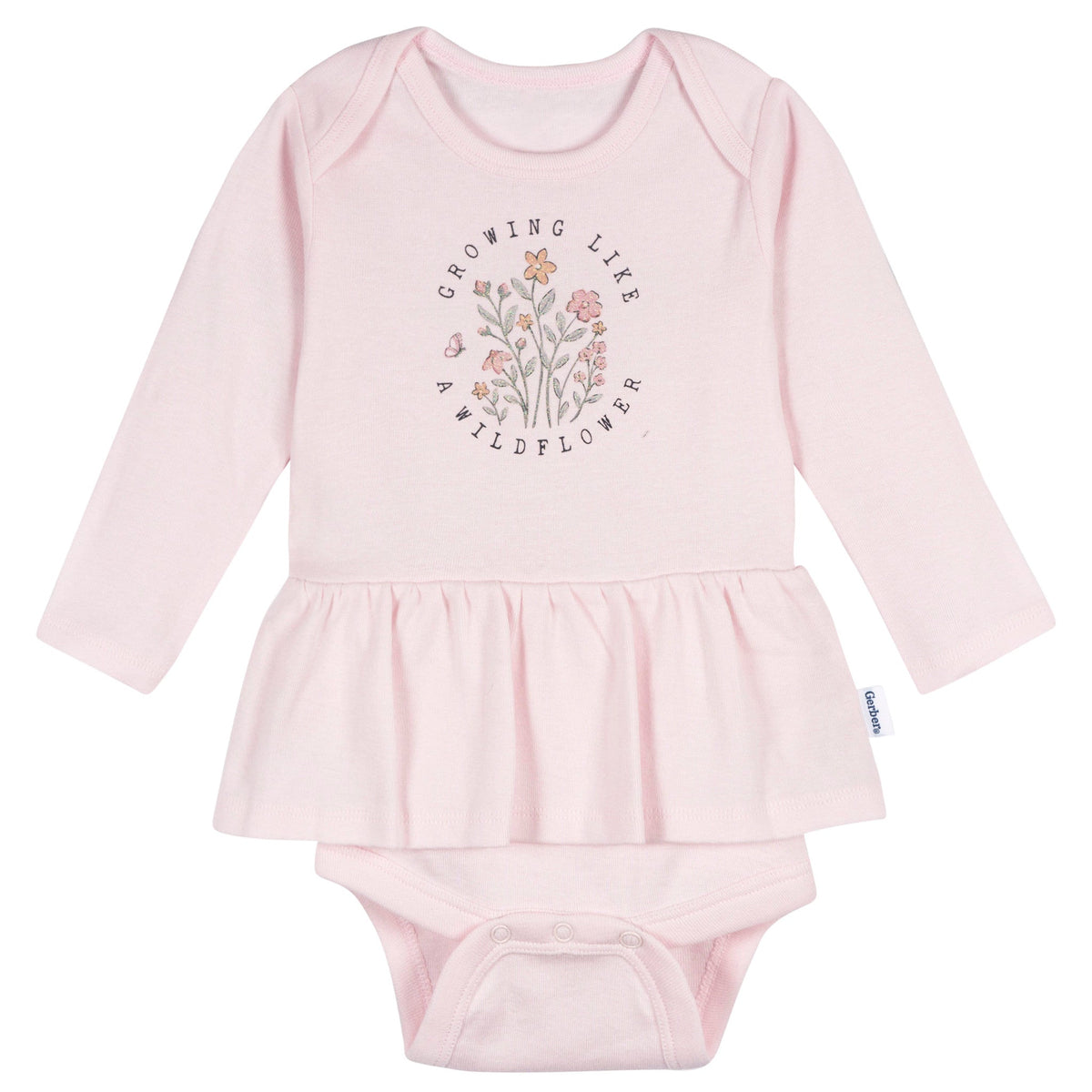 5-Pack Baby Girls Flowers Long Sleeve Bodysuits, view 3