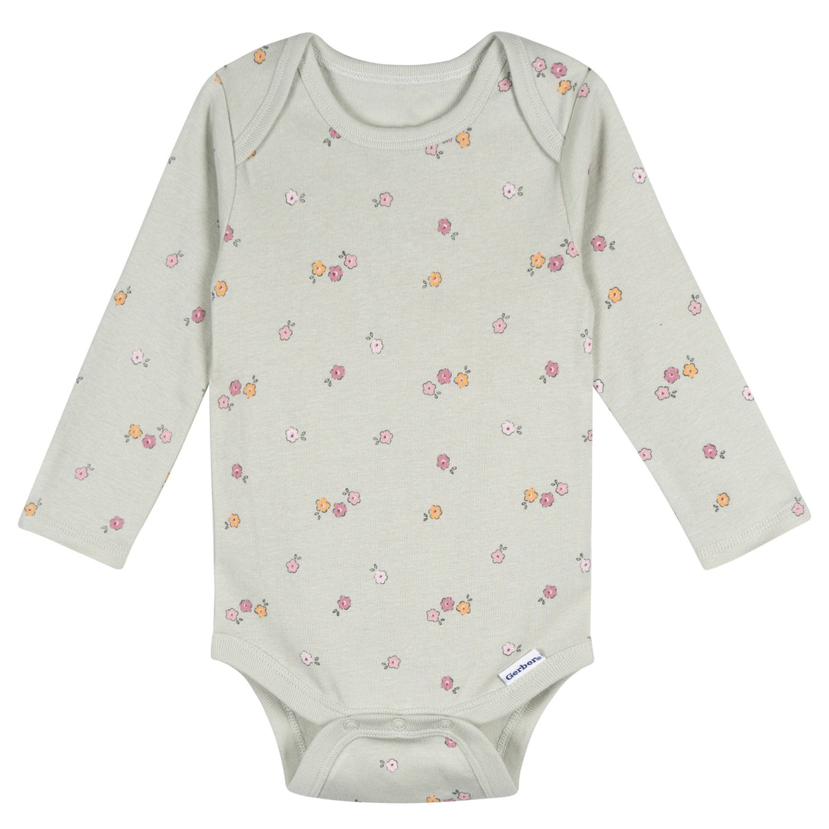 5-Pack Baby Girls Flowers Long Sleeve Bodysuits, view 4