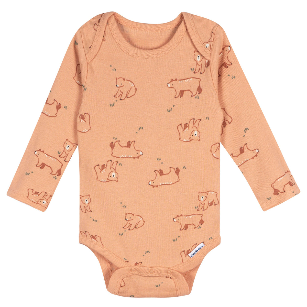 5-Pack Baby Neutral Green Heather Long Sleeve Bodysuits, view 4
