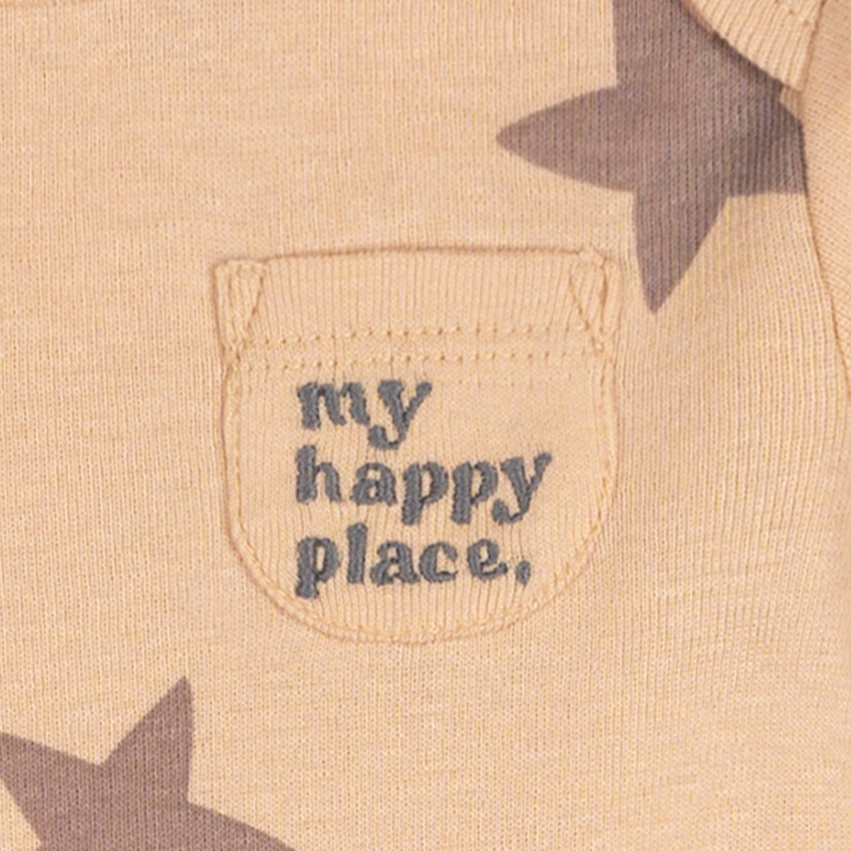 5-Pack Baby Neutral Tan Stars Long Sleeve Bodysuits, view 7