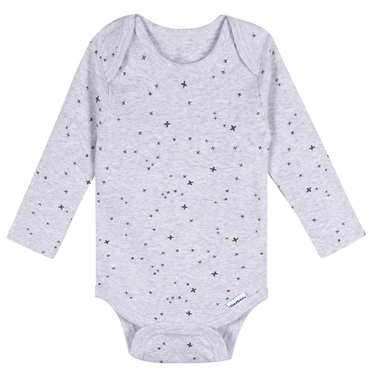 5-Pack Baby Neutral Tan Stars Long Sleeve Bodysuits, view 4