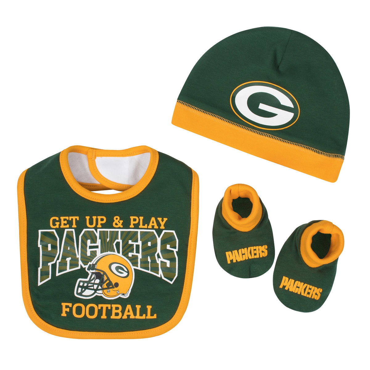 Green Bay Packers Baby Boy Accessories, 3pc Set