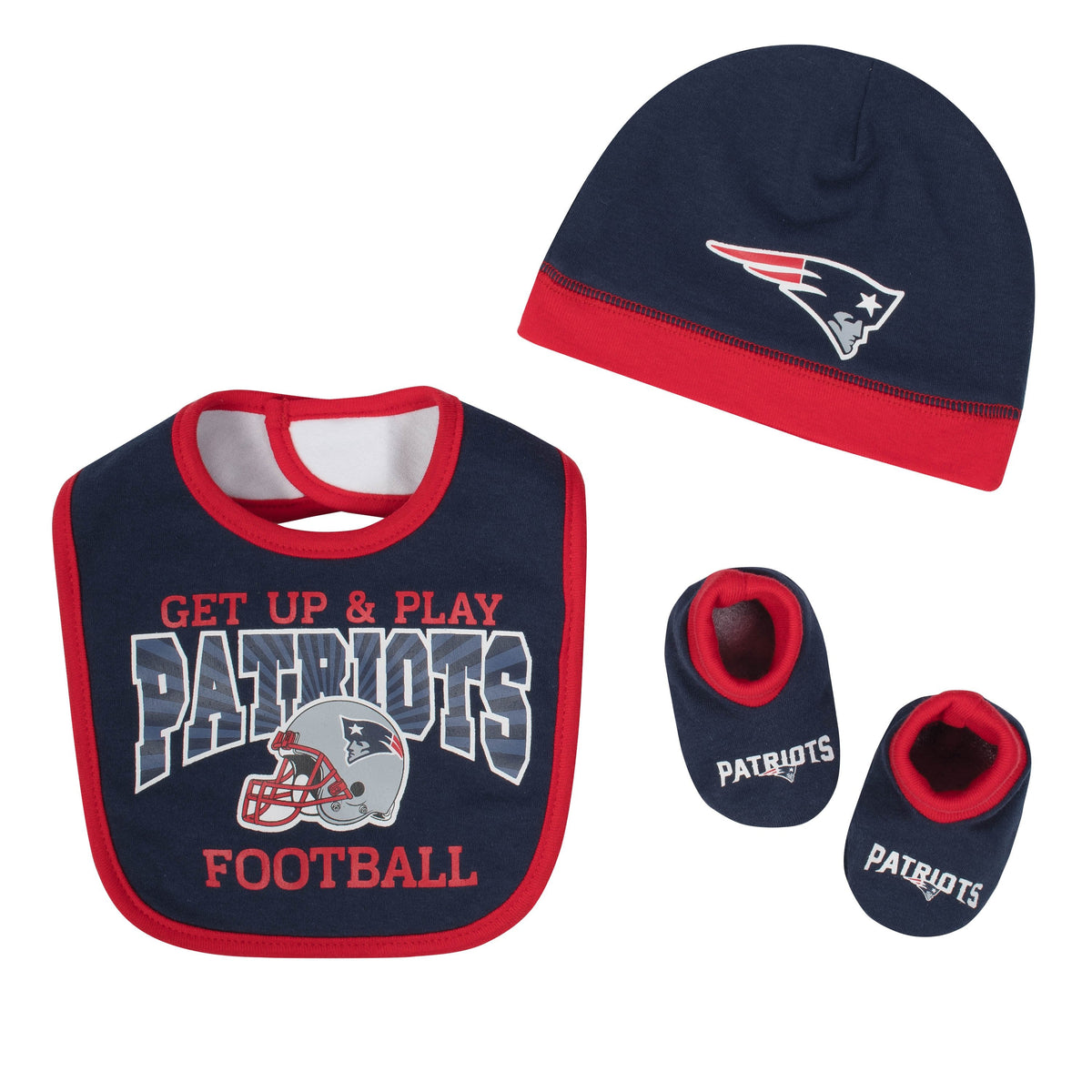 New England Patriots Baby Boy Accessories, 3pc Set