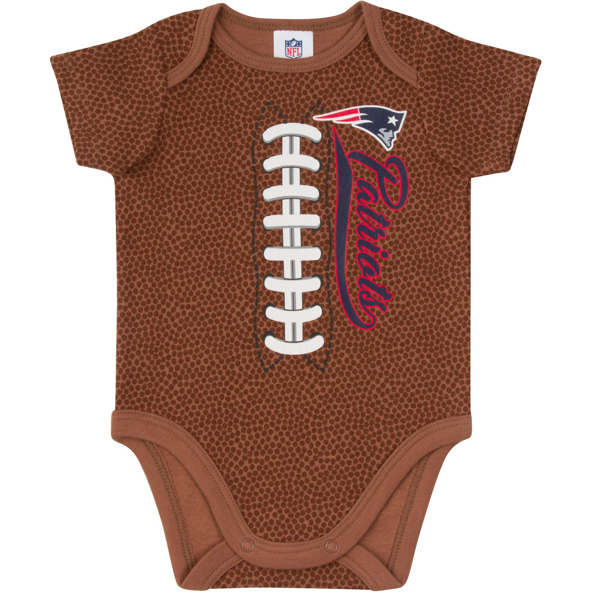 New England Patriots Baby Boys Football Short Sleeve Bodysuit