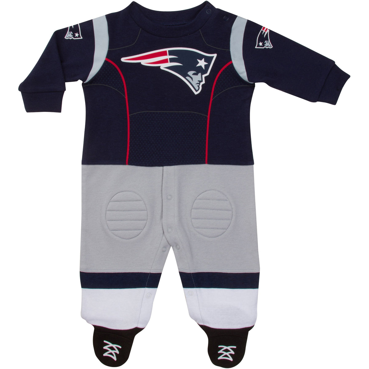 New England Patriots Baby Boys Footed Footysuit