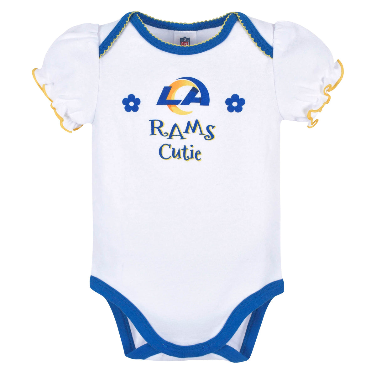 3-Pack Baby Girls Rams Short Sleeve Bodysuits, additional view 2