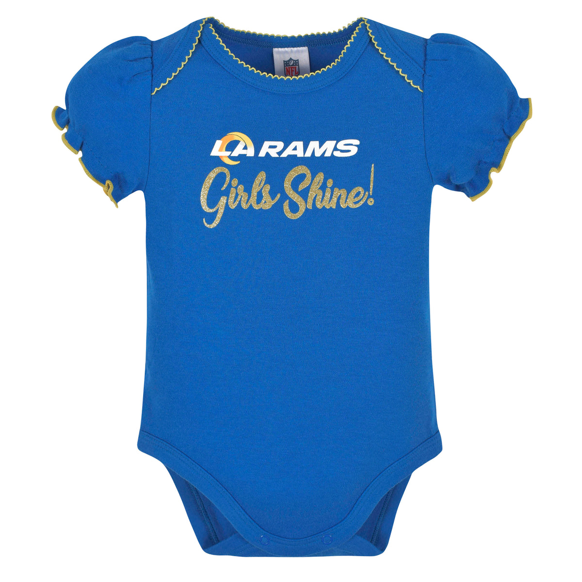 3-Pack Baby Girls Rams Short Sleeve Bodysuits, additional view 3