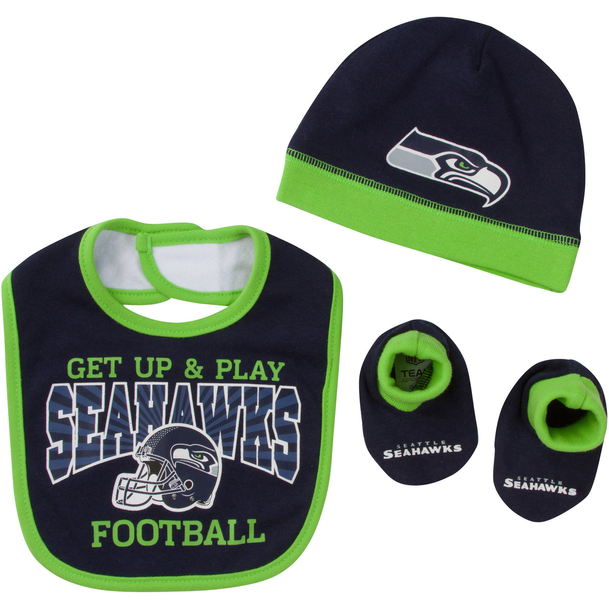Seattle Seahawks Baby Boy Accessories, 3pc Set