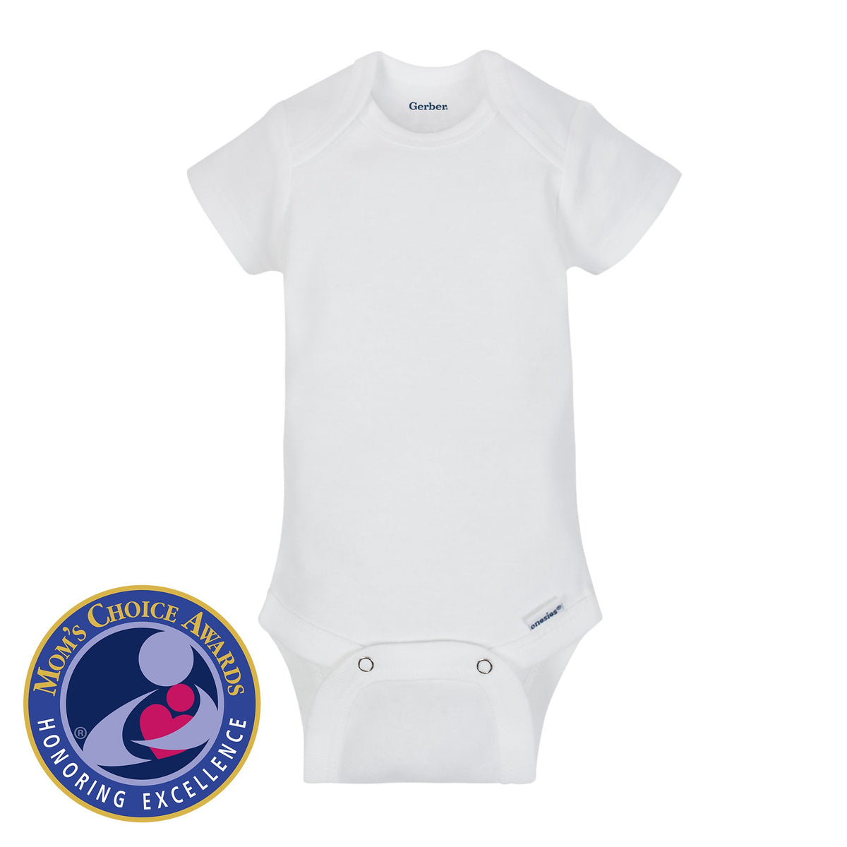 5-Pack White Short Sleeve Onesies Bodysuits, view 3