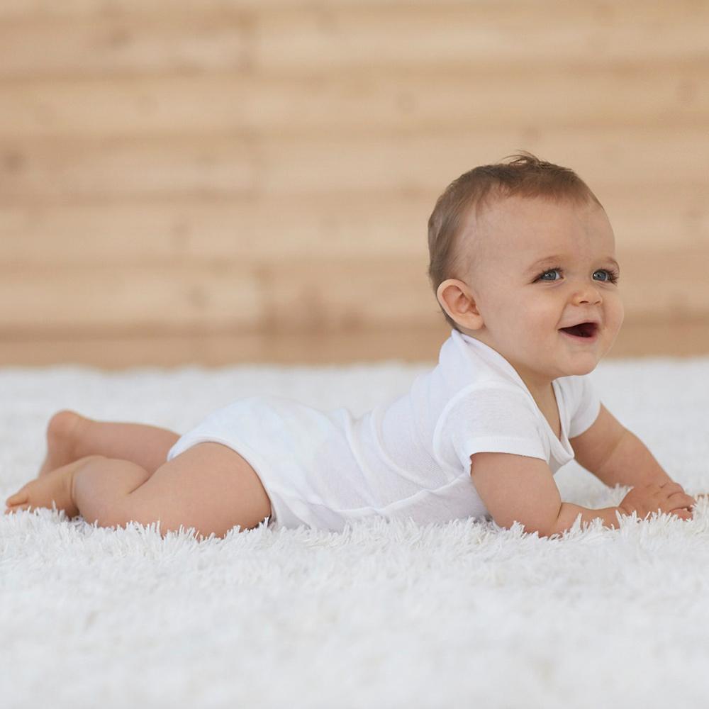 4-Pack Baby White Organic Short Sleeve Onesies Bodysuits, view 2
