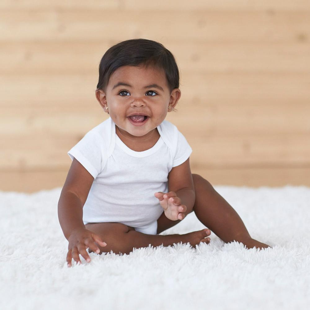 5-Pack White Short Sleeve Onesies Bodysuits, view 2