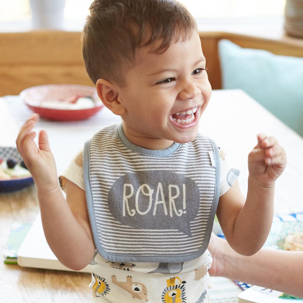 6-Piece Boys Safari Terry & Organic Cotton Blend Bib & Burp Cloth Set, view 3