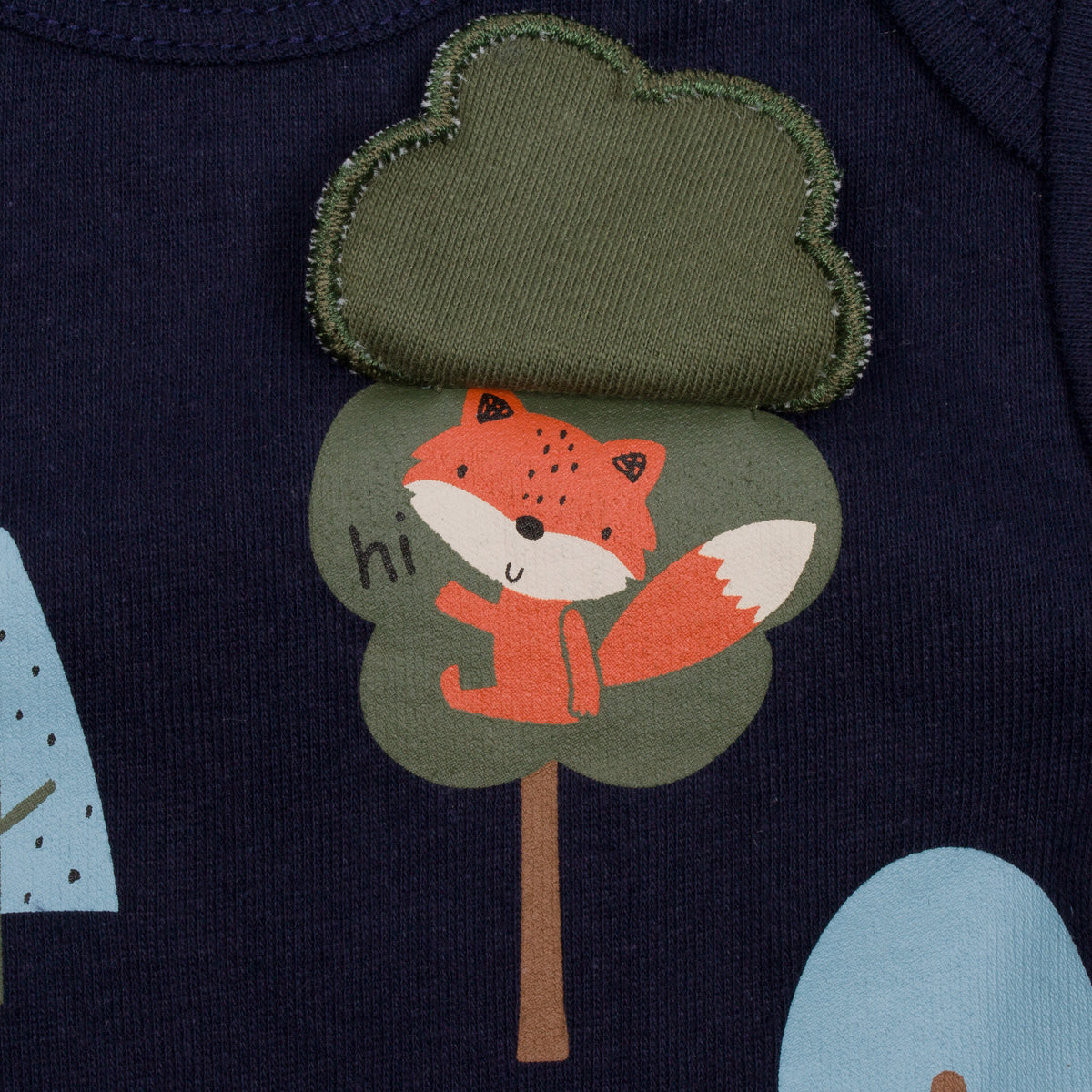 5-Pack Baby Boys Fox Long Sleeve Onesies Bodysuits, close-up detail 2